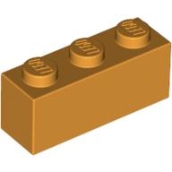 Lego kostka (kostička) 1x3, středně oranžová (4130358, 4163717)